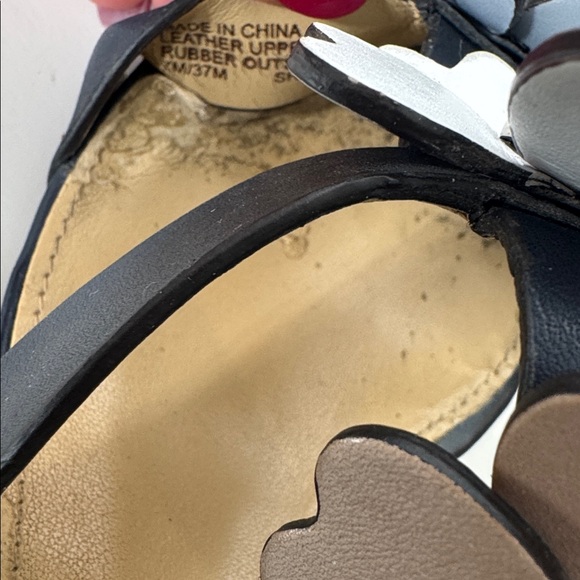 Michael Kors Blue Flower Petal stacked heel sandal Size 7 - Picture 10 of 10